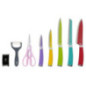 Ensemble de 8 couteaux professionnels en acier inoxydable | Couleurs assorties | Coupe précise et sûre pour votre cuisine