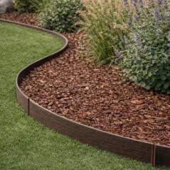 Bordura Composite Marron | Delimita Jardines y Caminos con Acabado Natural | Flexible y Resistente | 13 cm × 12,2 m
