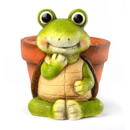 Schildkröten-Pflanzgefäß | Dekoratives Pflanzgefäß 20x26x25 cm | Für drinnen und draußen, Garten oder Terrasse | Ideal für klein