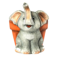 Fioriera a forma di elefante | Fioriera decorativa 20x25x24 cm | Fioriera per interni/esterni, giardino/terrazza | Ideale per pi