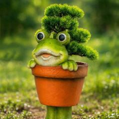 Pot de fleurs grenouille | Pot décoratif 19 x 35 x 24 cm | Jardinière d'intérieur/extérieur/terrasse | Idéal pour les petites pl