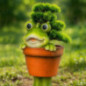 Frog Planter | Decorative Planter 19x35x24 cm | Indoor/Outdoor Garden/Terrace Planter | Ideal for Small Plants