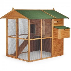 Brussels model wooden chicken coop 177x193x173 cm