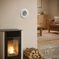 Griglia di ventilazione fissa, griglia di ventilazione speciale per pellet bianco, attacco da 80 mm, griglia da 130 mm