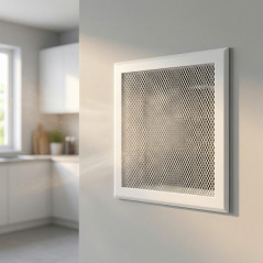 Griglia di ventilazione in metallo con pre-telaio 15x15 cm bianca | Ventilazione e condotti