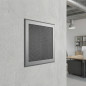 Grelha de ventilação metálica com pré-moldura 15x15 cm cinza | Ventilação e Dutos