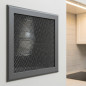 Grelha de ventilação metálica com pré-moldura 15x15 cm cinza | Ventilação e Dutos