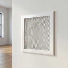 Grelha de ventilação metálica com pré-moldura 20x20 cm branca | Ventilação e Dutos