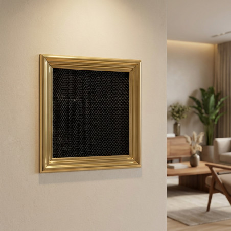 Rejilla Aireación Metal con Premarco 20x20 cm Latón | Ventilación y Conductos