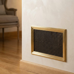 Metal Ventilation Grille with Pre-frame 35x20 cm Brass | Ventilation and Ducts