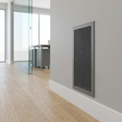 Grille de ventilation métallique avec cadre intégré 45 x 15 cm Gris | Ventilation et conduits