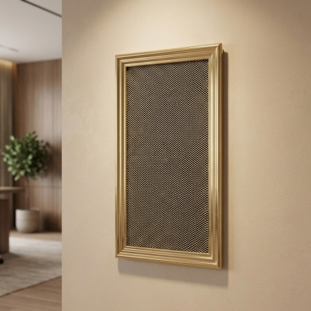 Metal Ventilation Grille with Pre-frame 50x20 cm Brass | Ventilation and Ducts