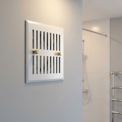 Grelha de ventilação ajustável branca 15x15 cm com saída de Ø120 mm | Grelha de ar ajustável para ventilação e exaustão