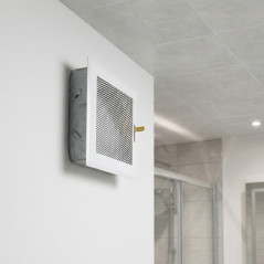 Grille de ventilation blanche réglable 15 x 15 cm avec sortie Ø 80 mm | Grille d'aération réglable pour ventilation et extractio