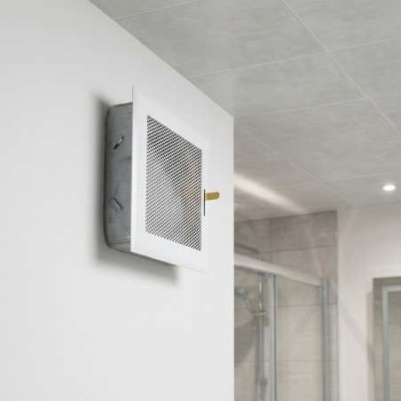 Griglia di ventilazione regolabile bianca 15x15 cm con uscita Ø80 mm | Griglia di ventilazione regolabile per ventilazione ed es