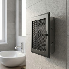 Grelha de ventilação ajustável cinza 15x15 cm com saída de Ø100 mm | Grelha de ar ajustável para ventilação e exaustão