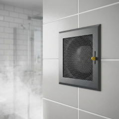 Griglia di ventilazione regolabile grigia 15x15 cm con uscita Ø80 mm | Griglia di ventilazione regolabile per ventilazione ed es