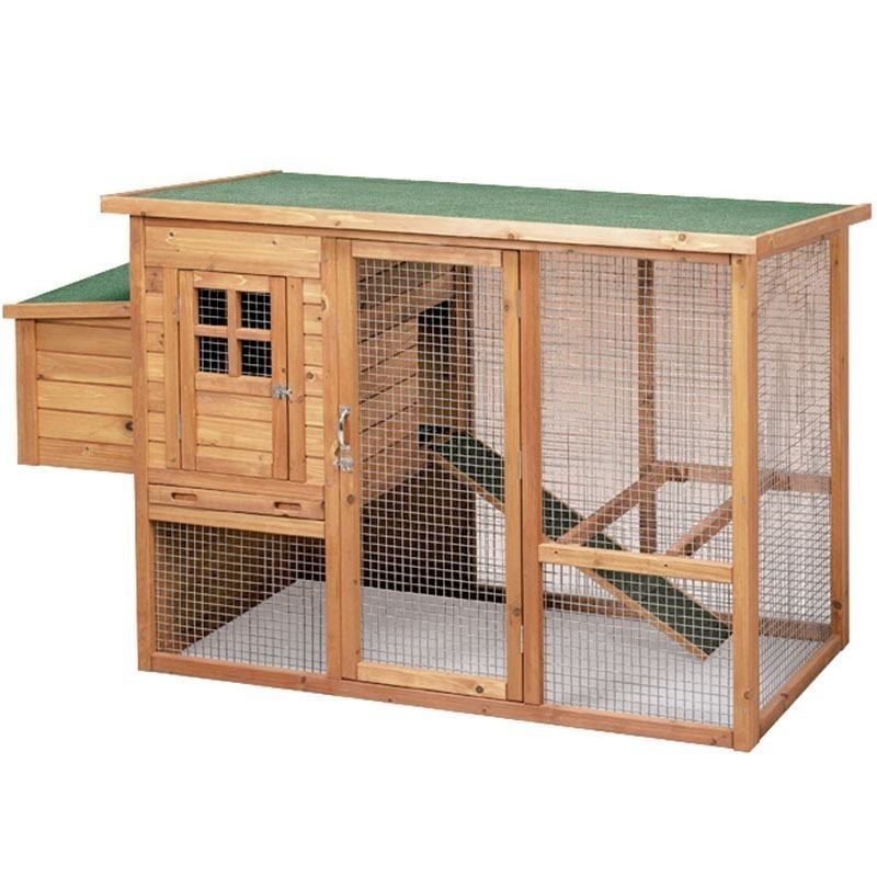 Gallinero de Madera Lyon 98x76x103 cm | Caseta Rectangular con Corral Interior para Gallinas | Resistente y Espacioso Gallinero de Madera Lyon 98x76x103 cm | Caseta Rectangular con Corral Interior para Gallinas | Resistente y Espacioso