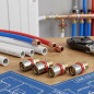 Set di 5 Raccordi maschio 3/4'' per tubo multistrato da 32 mm, uso con macchina aggraffatrice, grigio