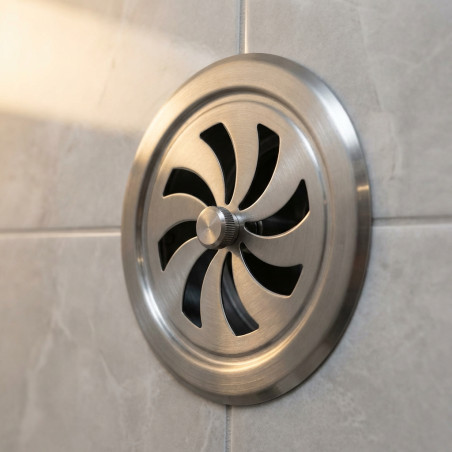 Grelha de ventilação redonda ajustável em aço inoxidável Ø100 mm | Grelha ajustável para dutos e extração de ar