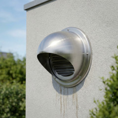 Grelha de ventilação fixa redonda em aço inoxidável Ø125 mm | Grelha para dutos e extração de ar