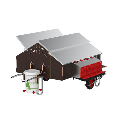 Gallinero Móvil 1,5x1,8 m con Kit Desplazamiento Free-Range | Gallinero Exterior Gallinas