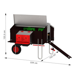 Pollaio mobile 1x1,2 m con kit di movimento all'aperto | Pollaio da esterno per galline ovaiole