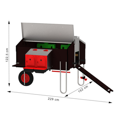 Pollaio mobile 1x1,2 m con kit di movimento all'aperto | Pollaio da esterno per galline ovaiole