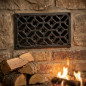 Rejilla de Ventilación de Hierro Fundido para Encastrar 24x12 cm Negra | Rejilla Decorativa para Chimeneas