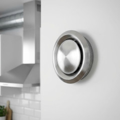 Griglia di ventilazione rotonda regolabile in acciaio inox Ø125 mm | Griglia regolabile per condotti ed estrazione aria