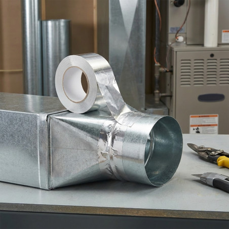 Aluminium-Klebeband 10 m x 50 mm, hitzebeständig bis 120º | Für Lüftungskanäle und Schornsteine