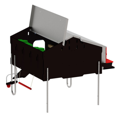 Pollaio mobile 1x1,2 m senza kit di spostamento | Pollaio all'aperto per galline ovaiole