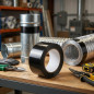 Black Aluminum Adhesive Tape 25 m x 50 mm Heat Resistant 120º | For Ducts and Chimneys