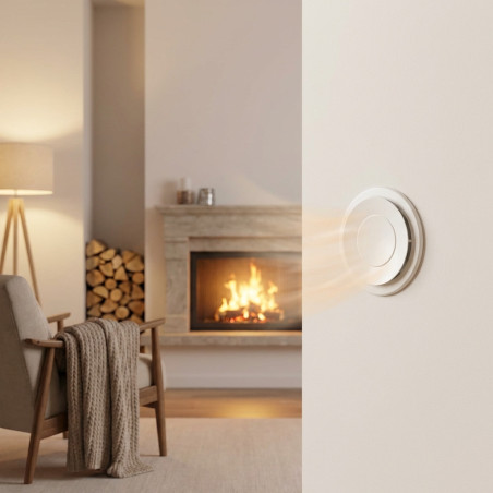 Verstellbarer Warmluftauslass Ø80 mm | Verstellbarer Diffusor für Heizungskanäle, Kamine und Öfen