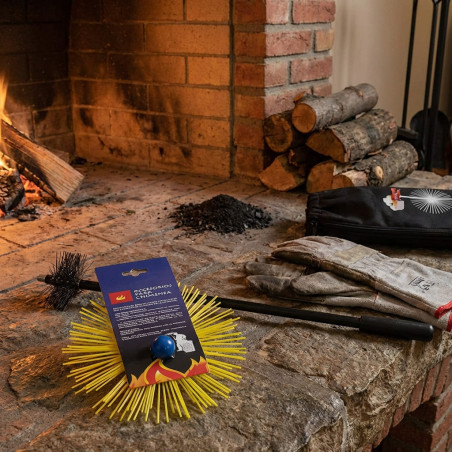 Limpador de Chaminé Redondo de Nylon em Formato de Ouriço Ø10 cm Rosca M12/175 com Bola | Limpeza de Chaminés