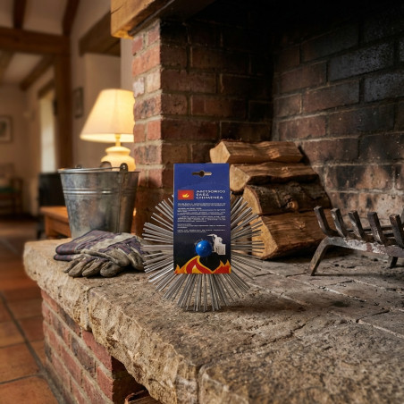 Round Steel Chimney Sweep Hedgehog Ø20 cm M12/175 Thread with Ball | Chimney Cleaning