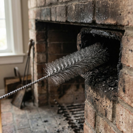 Escobillón Deshollinador Chimenea Acero 0,5 m Escobilla 20x5 cm | Limpieza Conductos