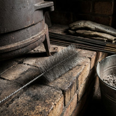 Escobillón Limpieza Calderas y Chimeneas Acero 1 m Escobilla 13x6 cm | Uso Profesional