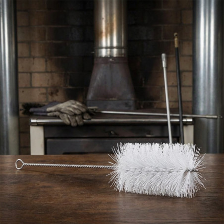Brosse de nettoyage de chaudières et de cheminées en nylon, 1 m, 13 x 2 cm | Usage professionnel
