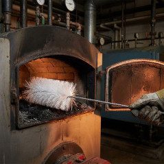 Heizkessel- und Schornsteinreinigungsbürste, Nylon, 1 m, Bürste 13 x 3 cm | Professionelle Anwendung