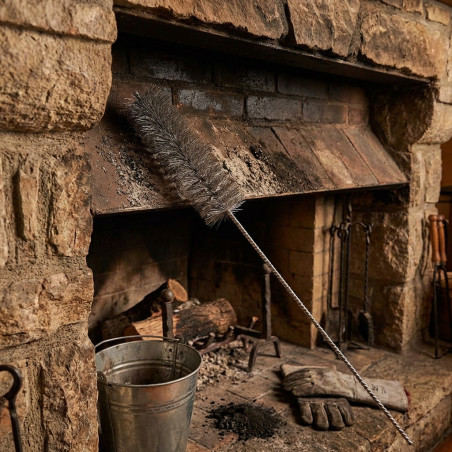 Escobillón Deshollinador Chimenea Acero 0,5 m Escobilla 20x2 cm | Limpieza Conductos