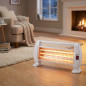 Estufa de Cuarzo 3 Niveles de Calor  400-800-1200W | Calefactor con Tubos Cuarzo | Radiador con Anti-Vuelco y Asa de Transporte