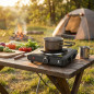 Hornillo Electrico 1 Fuego | Placa Cocina Electrica 5 Niveles de Temperatura | Cocina Portatil 22x25x6,8cm | Placa para Camping