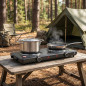 Electric Stove with 2 Burners | Electric Cooktop with 5 Temperature Levels | Portable Stove 46x25x6.8cm | Camping Stove