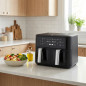 9 Liter Double Air Fryer | 2400W Programmable Air Fryer with Timer | Oil-Free Fryer with Touch Panel