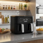 Friggitrice ad aria doppia da 9 litri | Friggitrice ad aria programmabile da 2400 W con timer | Friggitrice senza olio con panne