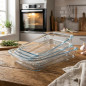 Set mit 3 rechteckigen Glas-Backformen, 1–2,2 Liter | Mikrowellen-, gefrier- und spülmaschinengeeignet