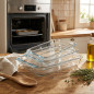 Conjunto de 3 assadeiras retangulares de vidro para forno, de 1 a 2,2 litros | Recipientes próprios para micro-ondas, freezer e 