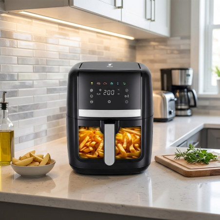 Freidora Aire 8 Litros | Freidora de Aire 1700W Programable con Temporizador | Freidora Sin Aceite de Panel Tactil