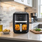 Friteuse à air chaud 8 litres | Friteuse à air chaud programmable 1700 W avec minuterie | Friteuse sans huile avec panneau tacti